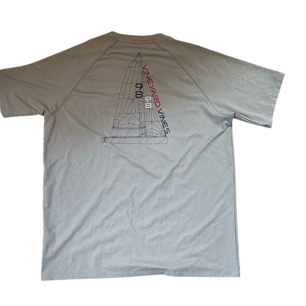 Vineyard Vines Light Gray Sailboat Graphic Performance Tee